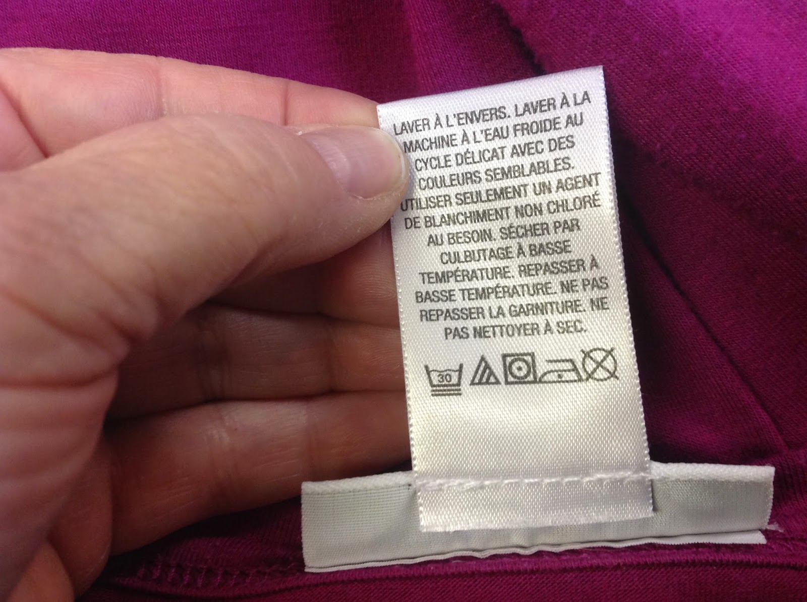 Clothing care labels canada