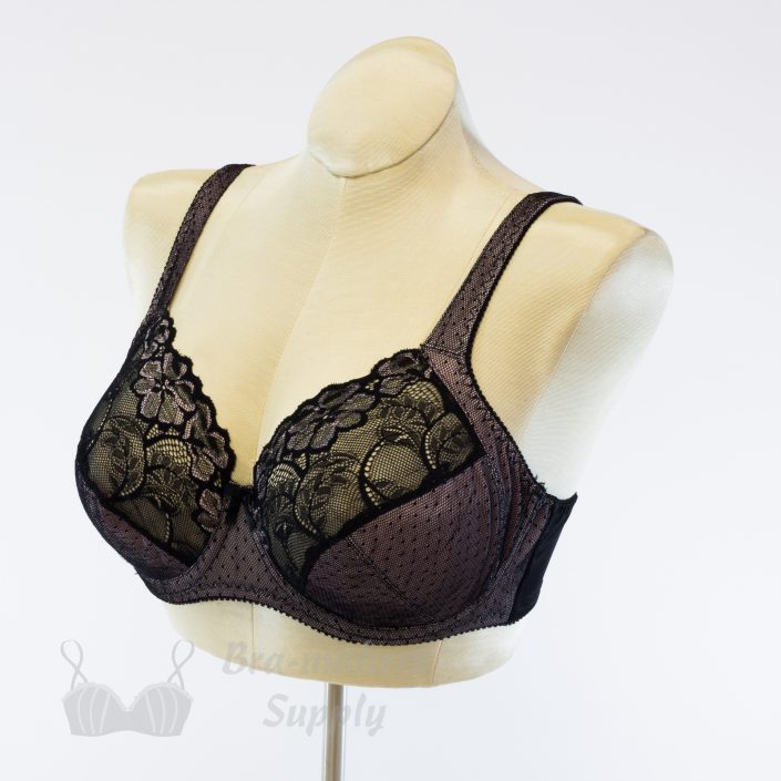 Bra-Makers Supply Bra Corset Samples Gallery black lace dot mesh shelley full band bra