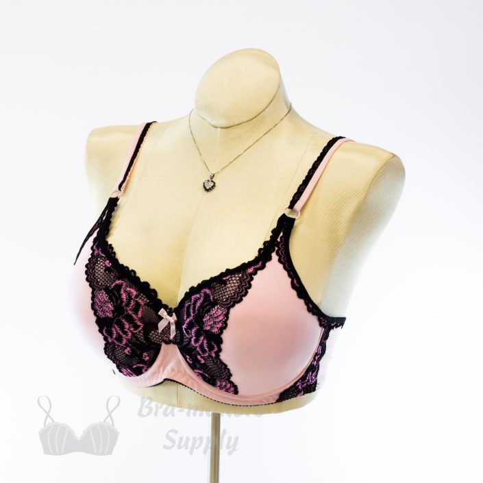 Bra-Makers Supply Bra Corset Samples Gallery lace foam cup bra pink with black lace