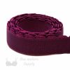 half inch 12 mm firm bra band elastic EB-472 black cherry or half inch 12 mm plush back elastic rhododendron Pantone 19-2024 from Bra-Makers Supply 1 metre roll shown
