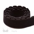 half inch 12 mm firm bra band elastic EB-472 chocolate or half inch 12 mm plush back elastic seal brown Pantone 19-1314 from Bra-Makers Supply 1 metre roll shown