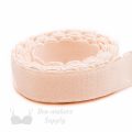 half inch 12 mm firm bra band elastic EB-472 peach or half inch 12 mm plush back elastic linen Pantone 12-1008 from Bra-Makers Supply 1 metre roll shown