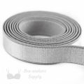 half inch 12mm Strap Elastic platinum ES-4 or half inch 12mm Satin Strap Elastic griffin Pantone 17-5102 from Bra-makers Supply 1 metre roll shown