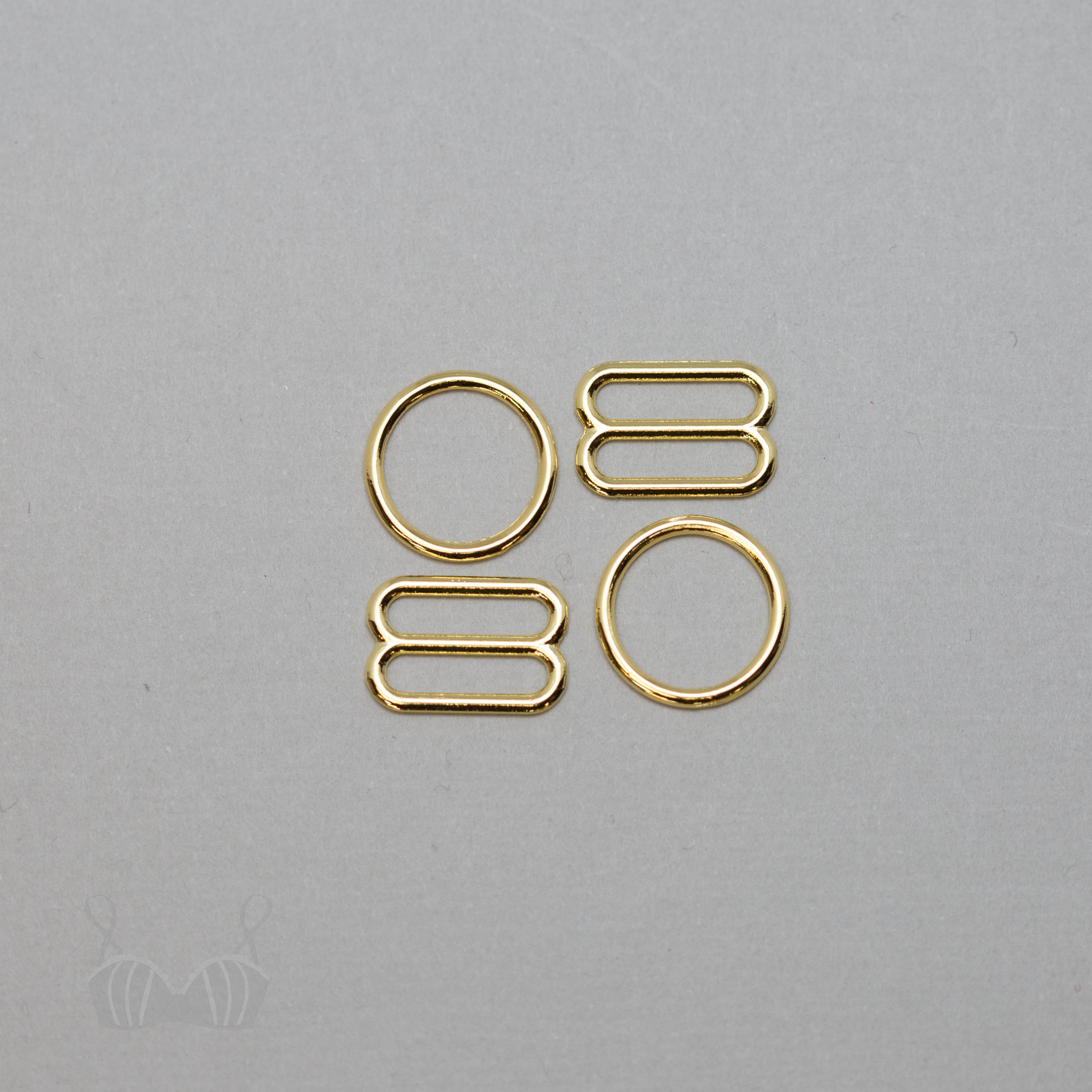 36 piece Gold Metal bra strap adjuster Tri Glide slider sliders o ring  rings 5/8