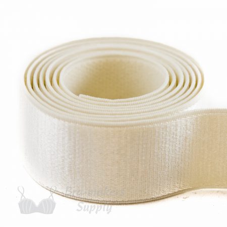 one inch 22mm Strap Elastic ivory ES-8 or one inch 22mm Satin Strap Elastic Winter White Pantone 11-0507 from Bra-makers Supply 1 metre roll shown