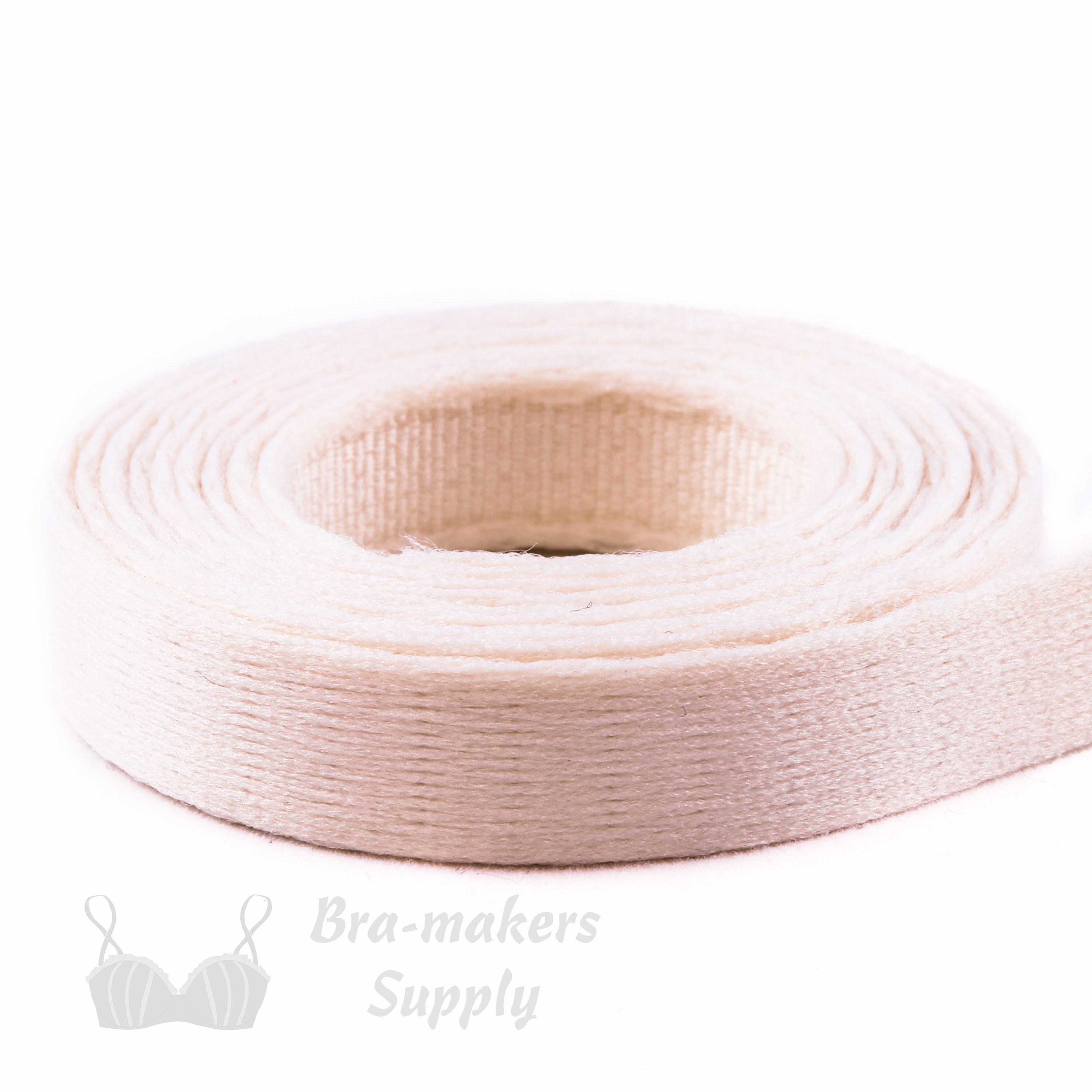 plush underwire casing peach UP-2 or underwire channeling Linen Pantone 12-1008 from Bra-makers Supply 1 metre roll shown