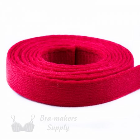 plush underwire casing red UP-2 or underwire channeling lollipop Pantone 18-1764 from Bra-makers Supply 1 metre roll shown