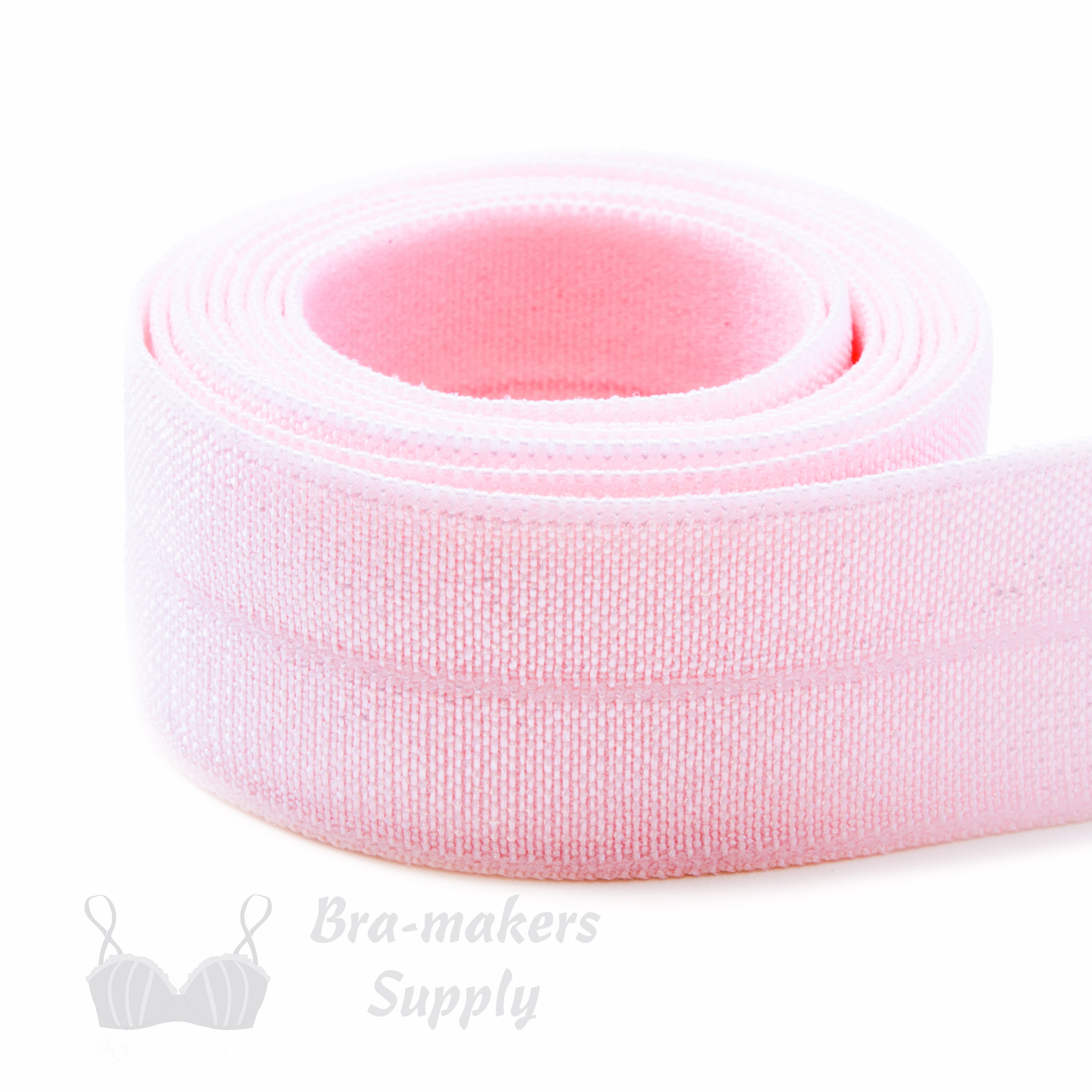 reversible fold-over elastic binding EF-5 pink or Pantone 12-1764 Pink Dogwood from Bra-Makers Supply 1 metre roll shown