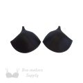size 44 hi-cut foam bra cups swimwear cups black MH-44 anthracite Pantone 19-4007 from Bra-Makers Supply cup outside