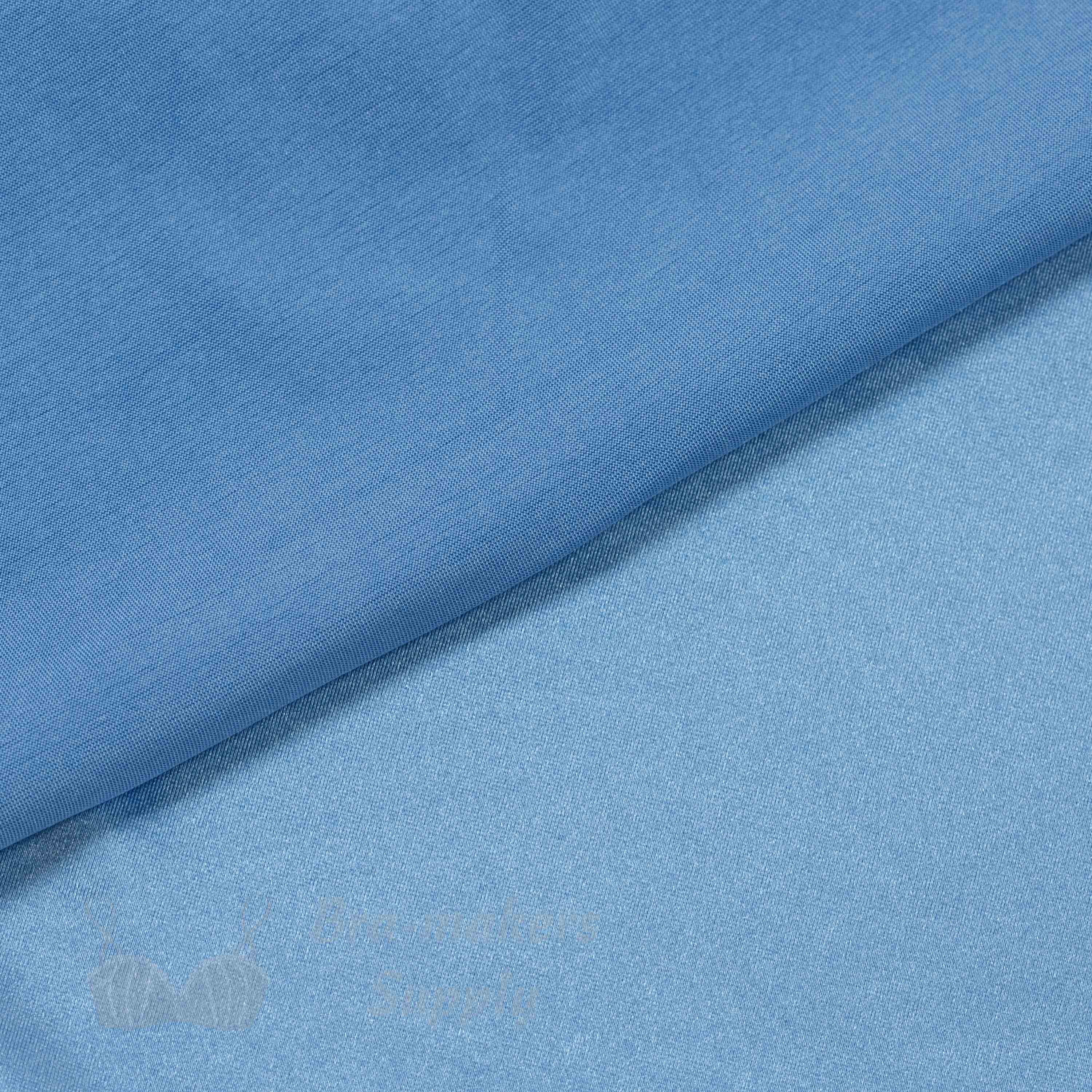 stretch satin mirror satin spandex FR-51 bluebird blue from Bra-Makers Supply folded shown