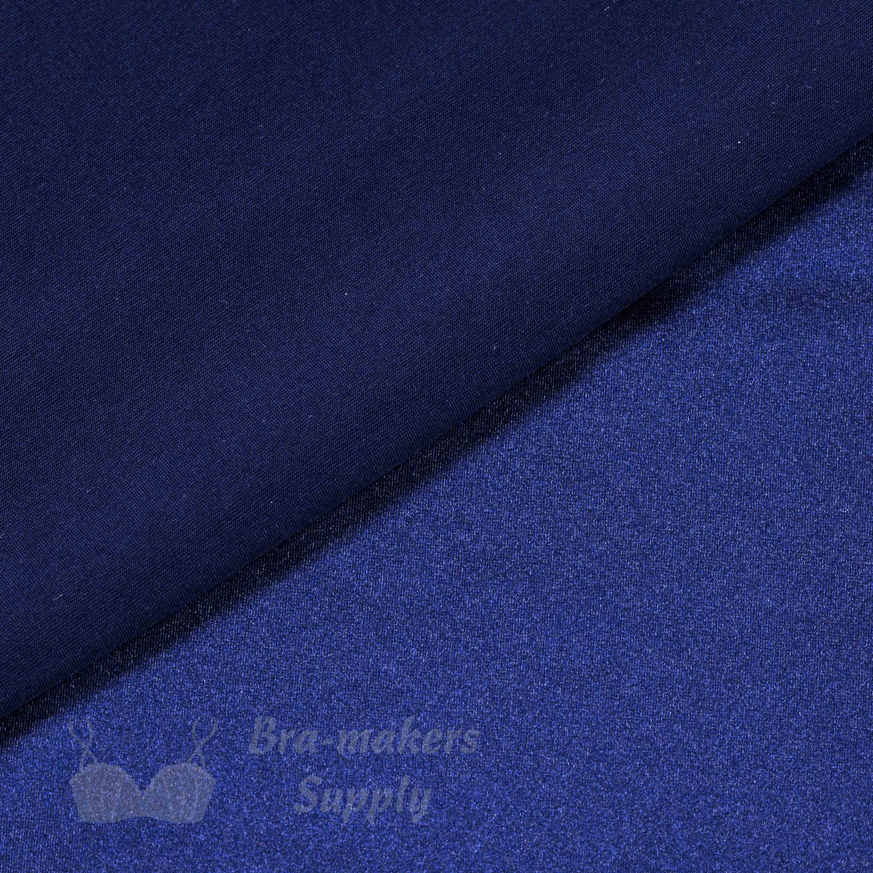 stretch satin mirror satin spandex FR-51 navy blue from Bra-Makers Supply folded shown