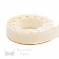 three eighths inch 9 mm firm bra band elastic EB-372 ivory or three eighths inch 9 mm plush back elastic winter white Pantone 11-0507 from Bra-Makers Supply Hamilton 1 metre roll shown