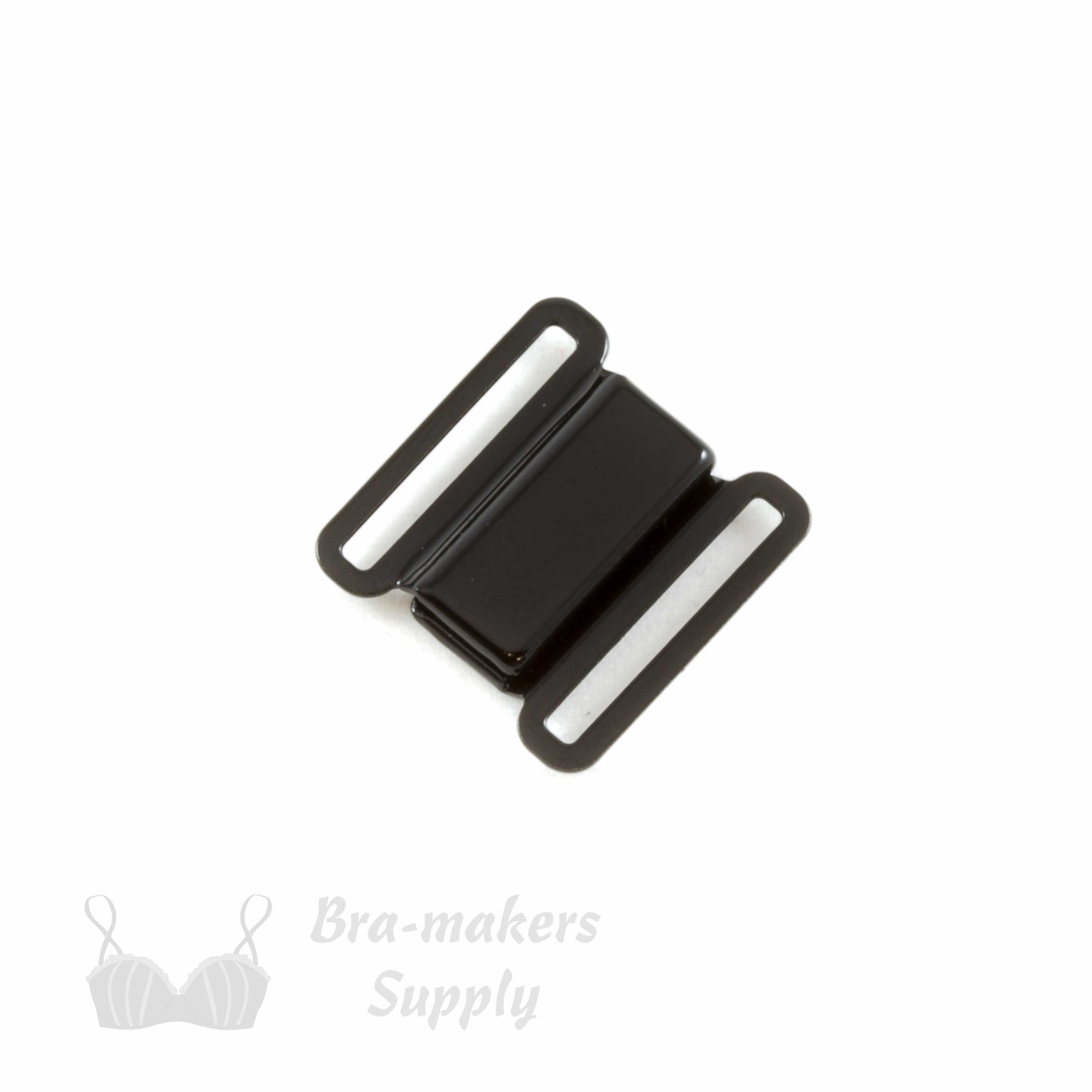 three quarters inch 18 mm metal magnetic bra clip CM-66 black or three quarters inch 18 mm magnetic bra front back fastener CM-66 anthracite Pantone 19-4007 from Bra-Makers Supply clip whole