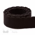 three quarters inch 19 mm firm bra band elastic EB-672 chocolate or three quarters inch 19 mm plush back elastic seal brown Pantone 19-1314 from Bra-Makers Supply 1 metre roll shown
