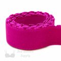 three quarters inch 19 mm firm bra band elastic EB-672 fuchsia or three quarters inch 19 mm plush back elastic rose violet Pantone 17-2624 from Bra-Makers Supply 1 metre roll shown