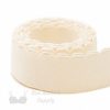 three quarters inch 19 mm firm bra band elastic EB-672 ivory or three quarters inch 19 mm plush back elastic winter white Pantone 11-0507 from Bra-Makers Supply 1 metre roll shown
