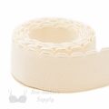 three quarters inch 19 mm firm bra band elastic EB-672 ivory or three quarters inch 19 mm plush back elastic winter white Pantone 11-0507 from Bra-Makers Supply 1 metre roll shown