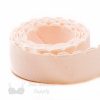 three quarters inch 19 mm firm bra band elastic EB-672 peach or three quarters inch 19 mm plush back elastic linen Pantone 12-1008 from Bra-Makers Supply 1 metre roll shown