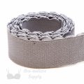 three quarters inch 19 mm firm bra band elastic EB-672 platinum or three quarters inch 19 mm plush back elastic griffin Pantone 17-5102 from Bra-Makers Supply 1 metre roll shown