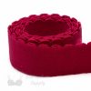 three quarters inch 19 mm firm bra band elastic EB-672 red or three quarters inch 19 mm plush back elastic lollipop Pantone 18-1764 from Bra-Makers Supply 1 metre roll shown