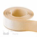 three quarters inch 19mm Strap Elastic beige ES-6 or three quarters inch 19mm Satin Strap Elastic frappe Pantone 14-1212 from Bra-makers Supply 1 metre roll shown