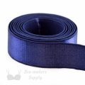 three quarters inch 19mm Strap Elastic navy blue ES-6 or three quarters inch 19mm Satin Strap Elastic blueprint Pantone 19-3939 from Bra-makers Supply 1 metre roll shown