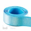 three quarters inch 19mm Strap Elastic turquoise ES-6 or three quarters inch 19mm Satin Strap Elastic bachelor button Pantone 14-4522 from Bra-makers Supply 1 metre roll shown