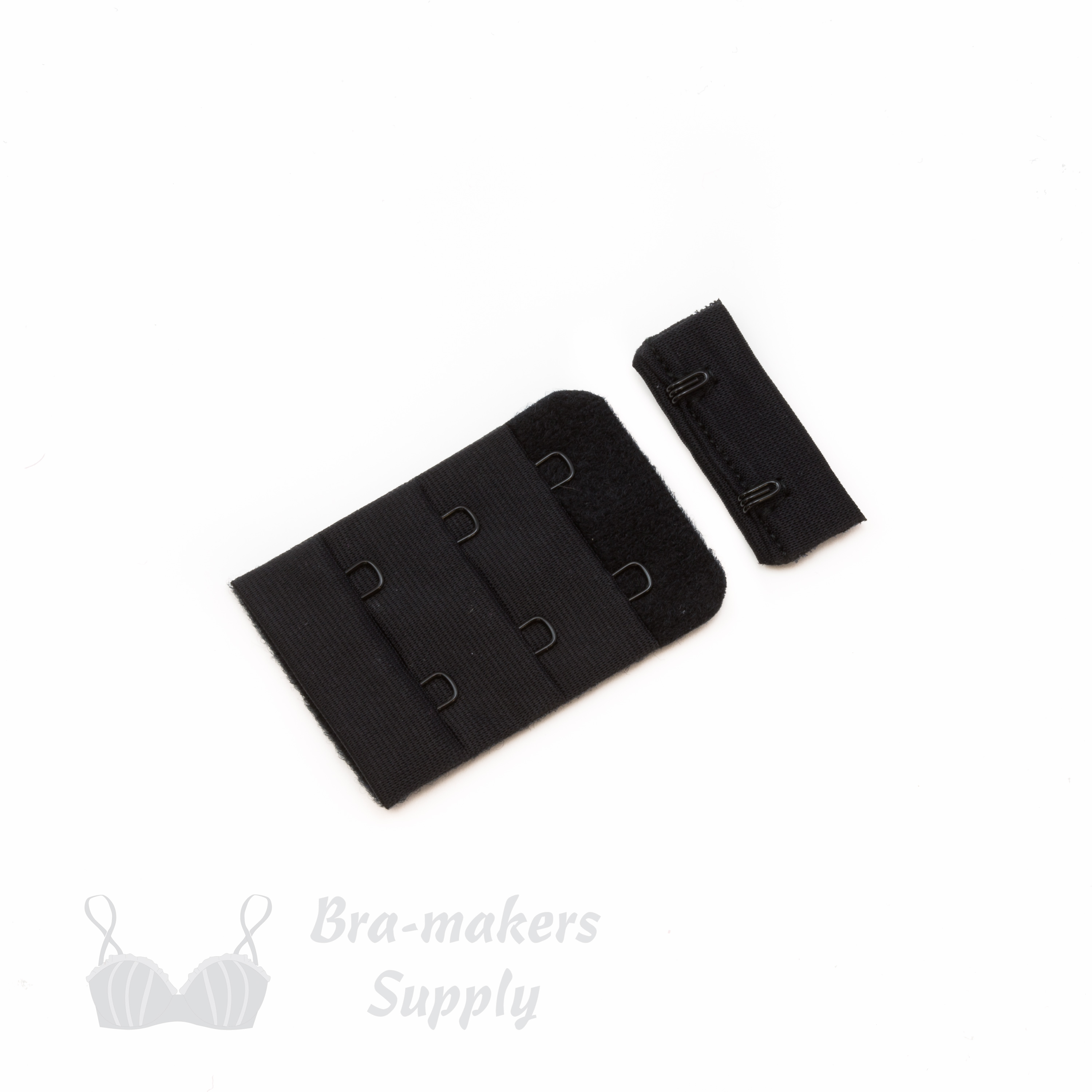 2x3 bra hook and eye black HS-23 or 2x3 hook and eye back closures anthracite Pantone 19-4007 from Bra-Makers Supply front shown