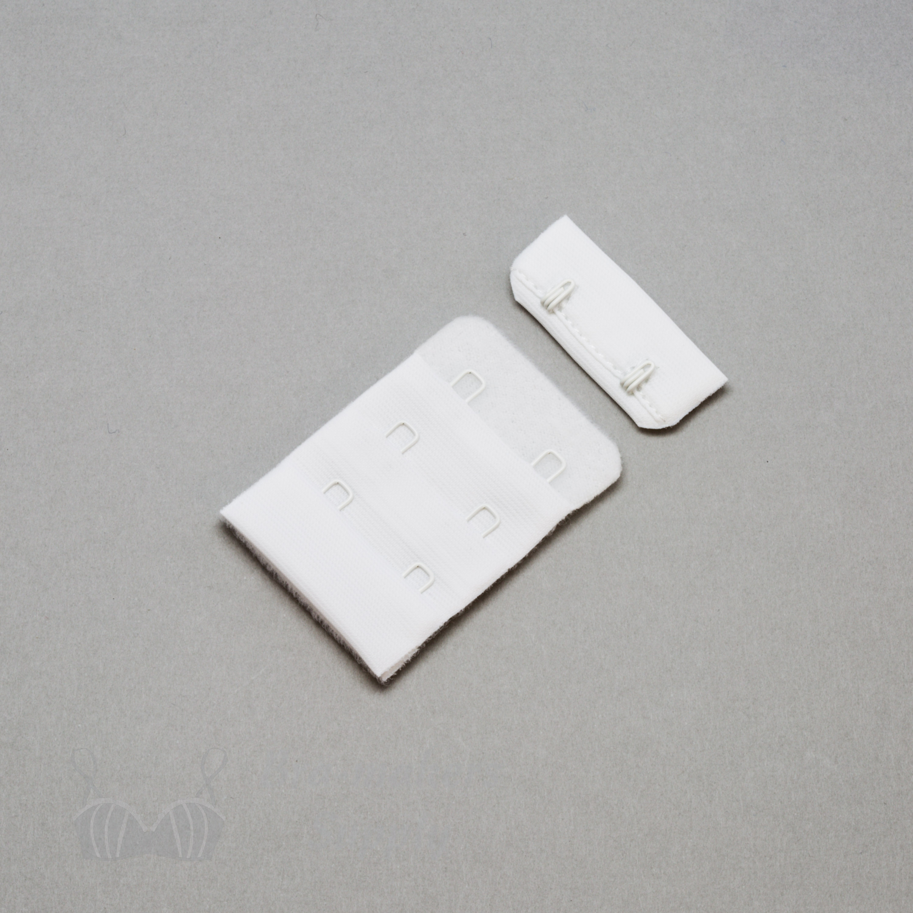 2x3 bra hook and eye white HS-23 or 2x3 hook and eye back closures bright white Pantone 11-0601 from Bra-Makers Supply front shown