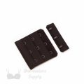 3x3 bra hook and eye chocolate HS-33 or 3x3 hook and eye back closures seal brown Pantone 19-1314 from Bra-Makers Supply front shown