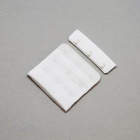 3x3 bra hook and eye white HS-33 or 3x3 hook and eye back closures bright white Pantone 11-0601 from Bra-Makers Supply Hamilton front shown