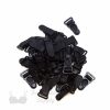 half inch plastic garter clips or suspender clips CG-100 black from Bra-Makers Supply bulk bag of 100 shown