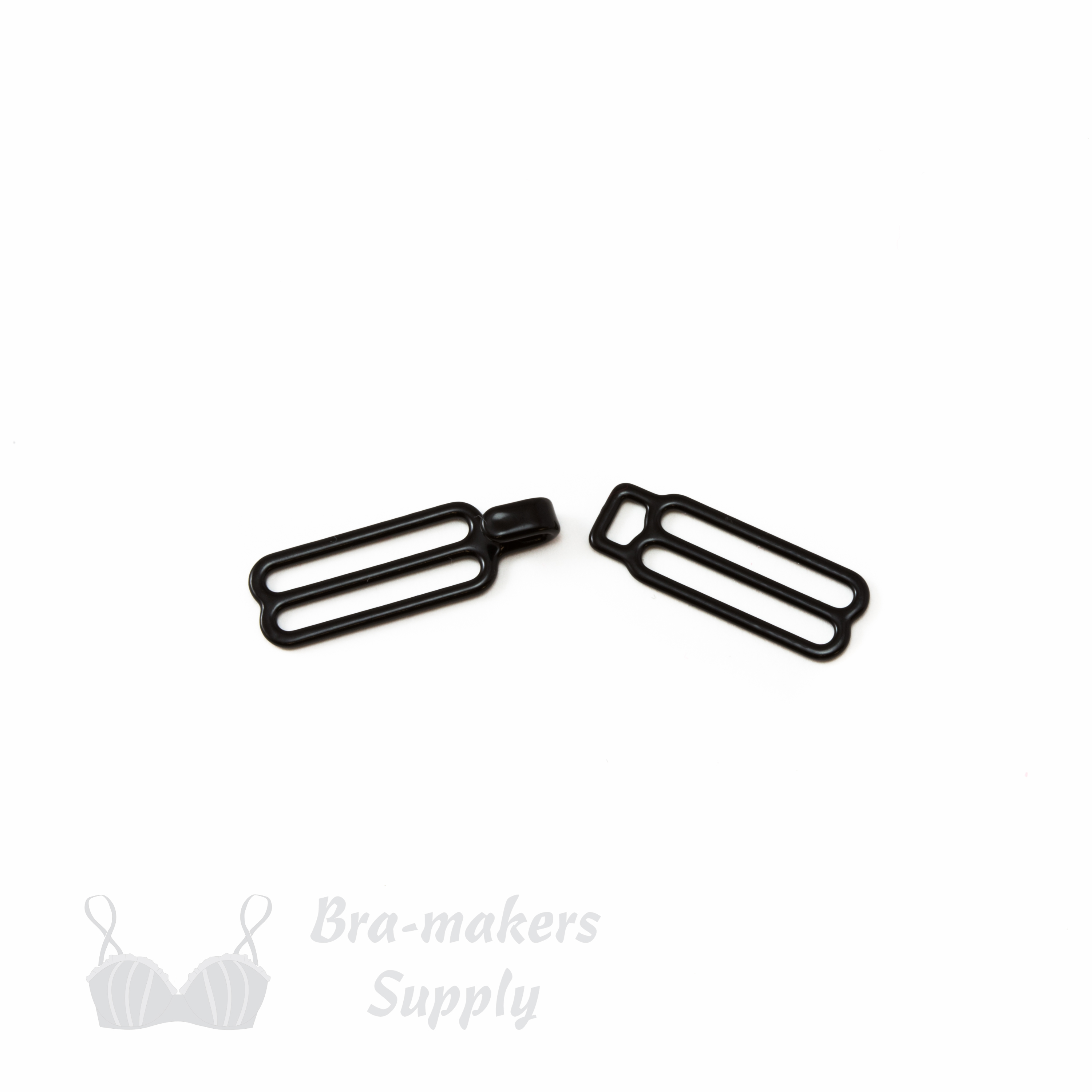 metal slider hooks SH-60 black from Bra-Makers Supply 1 black set shown