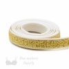 metallic bra strap elastic ES-310 gold on white from Bra-Makers Supply 1 metre roll shown