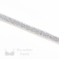 metallic bra strap elastic ES-310 silver on white from Bra-Makers Supply flat shown