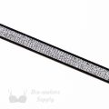 metallic bra strap elastic ES-398 silver on black from Bra-Makers Supply flat shown