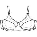 nursing bra pattern PZ-108 from Bra-Makers Supply line drawing shown