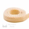 three eighths inch soft plush back elastic EB-37 beige or 9mm bra band elastic Pantone 14-1212 frappe from Bra-Makers Supply 1 metre roll shown