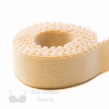 three quarters inch soft plush back elastic EB-67 beige or 19mm bra band elastic Pantone 14-1212 frappe from Bra-Makers Supply 1 metre roll shown