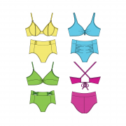 three sisters bikini pattern PB-3009 from Bra-Makers Supply line drawing shown