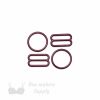 five eighths inch 16mm RM-6 black cherry nylon coated metal rings sliders or rhodendron Pantone 19-2024 from Bra-Makers Supply 2 sliders 2 rings shown