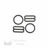 five eighths inch 16mm RM-6 black nylon coated metal rings sliders or anthracite Pantone 19-4007 from Bra-Makers Supply 2 sliders 2 rings shown