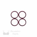 five eighths inch 16mm RM-60 R PK4 black cherry nylon coated metal rings sliders or rhodendron Pantone 19-2024 from Bra-Makers Supply 4 rings shown
