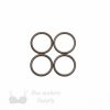 five eighths inch 16mm RM-60 R PK4 chocolate nylon coated metal rings sliders or seal brown Pantone 19-1314 from Bra-Makers Supply 4 rings shown