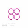 five eighths inch 16mm RM-60 R PK4 fuchsia nylon coated metal rings sliders or rose violet Pantone 17-2624 from Bra-Makers Supply 4 rings shown