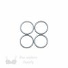 five eighths inch 16mm RM-60 R PK4 platinum nylon coated metal rings sliders or griffin Pantone 17-5102 from Bra-Makers Supply 4 rings shown