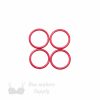 five eighths inch 16mm RM-60 R PK4 red nylon coated metal rings sliders or lollipop Pantone 18-1764 from Bra-Makers Supply 4 rings shown