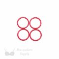 five eighths inch 16mm RM-60 R PK4 red nylon coated metal rings sliders or lollipop Pantone 18-1764 from Bra-Makers Supply 4 rings shown