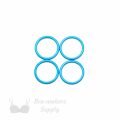 five eighths inch 16mm RM-60 R PK4 turquoise nylon coated metal rings sliders or bachelor button Pantone 14-4522 from Bra-Makers Supply 4 rings shown