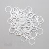 five eighths inch 16mm RM-60 R PK4 white nylon coated metal rings sliders or bright white Pantone 11-0601 from Bra-Makers Supply 100 rings shown